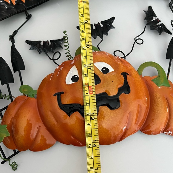 Metal happy Halloween hanging pumpkin decoration. - Picture 7 of 8